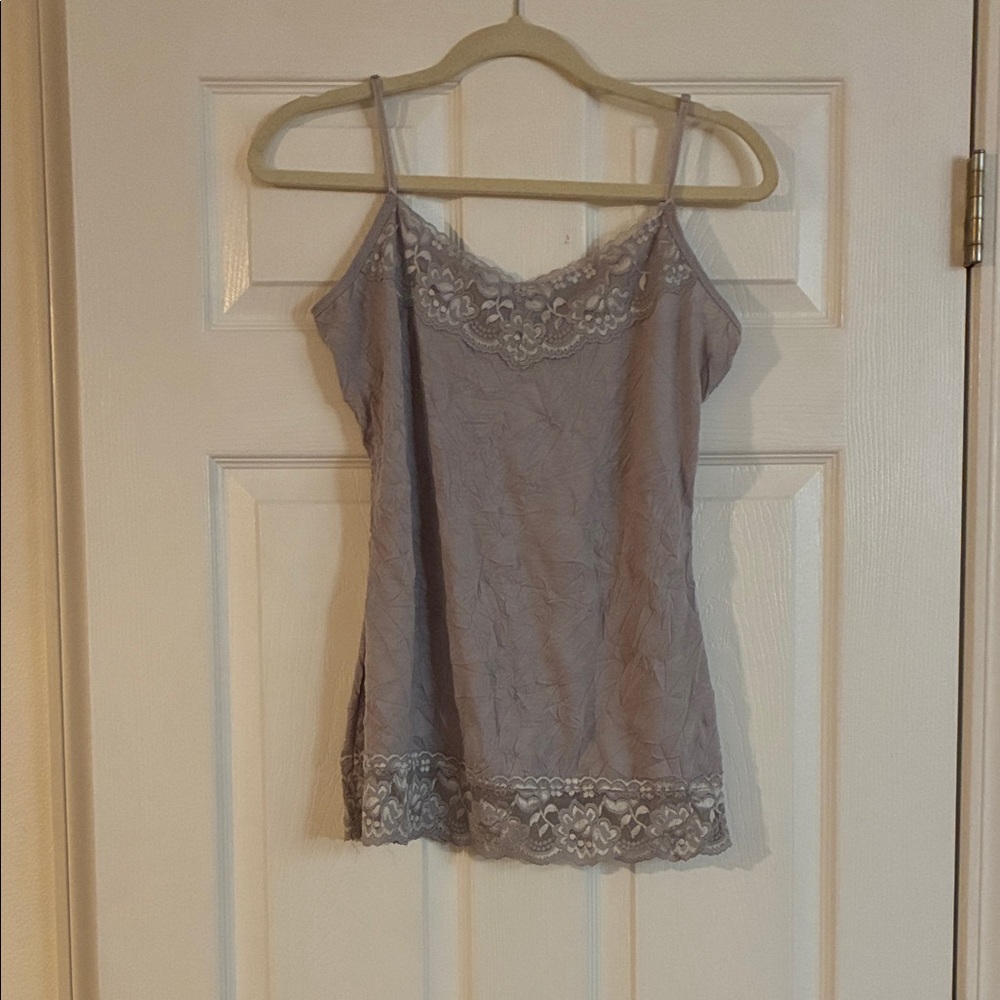 Maurices Lace Trimmed Gray Camisole